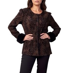 SAG HARBOR Vintage Animal Print Jacket